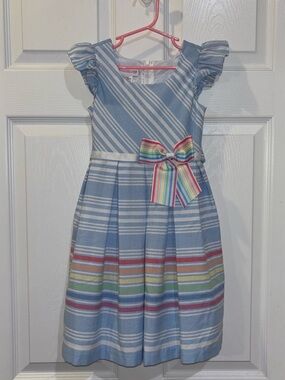 Bonnie Jean Girls SZ 5  Striped Flutter Sleeve Dress​